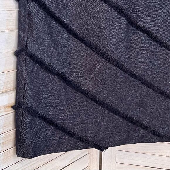 Worth Denim Fringe Pencil Mini Skirt 6 - Picture 7 of 8